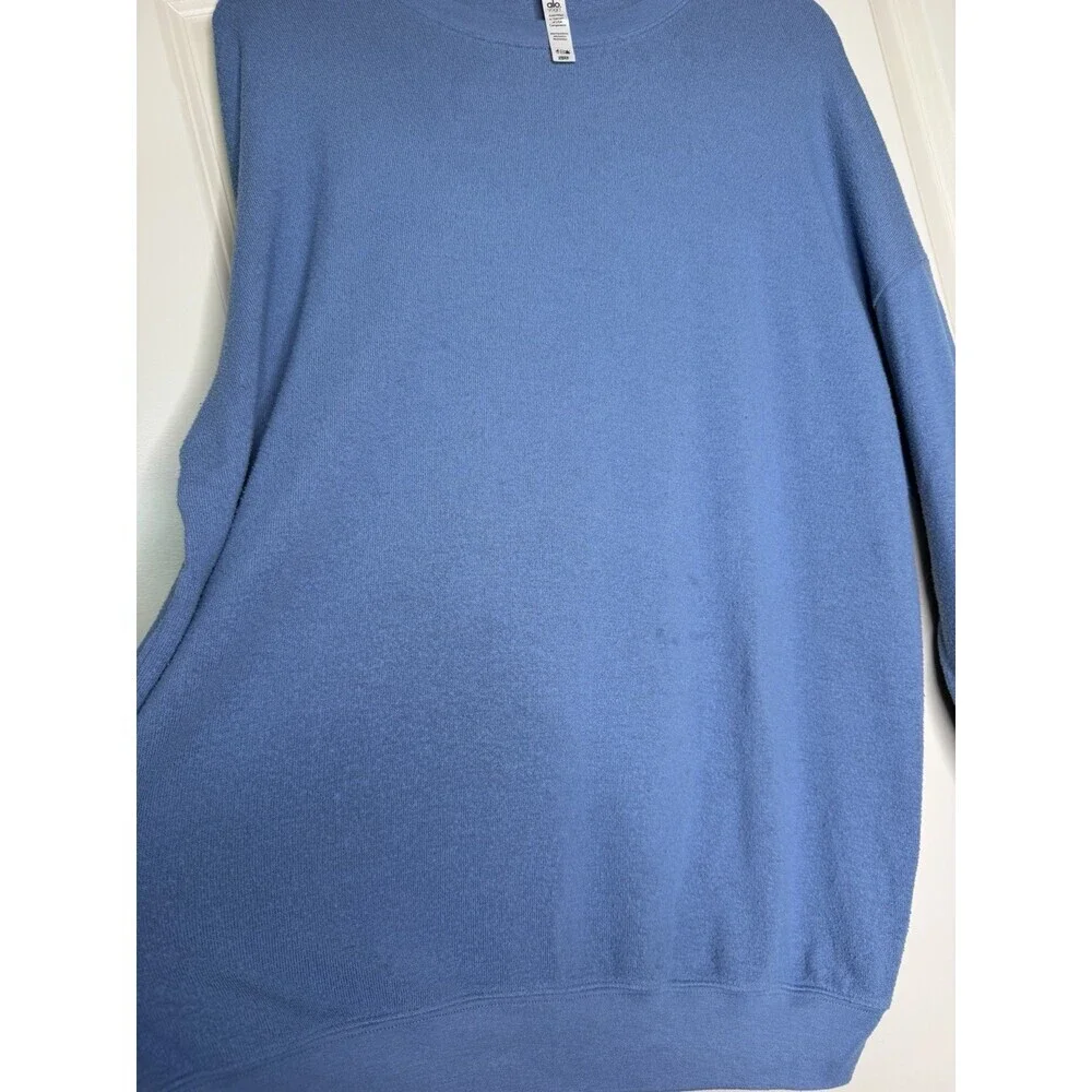 Alo Yoga Soho Pullover in Blue Size Medium